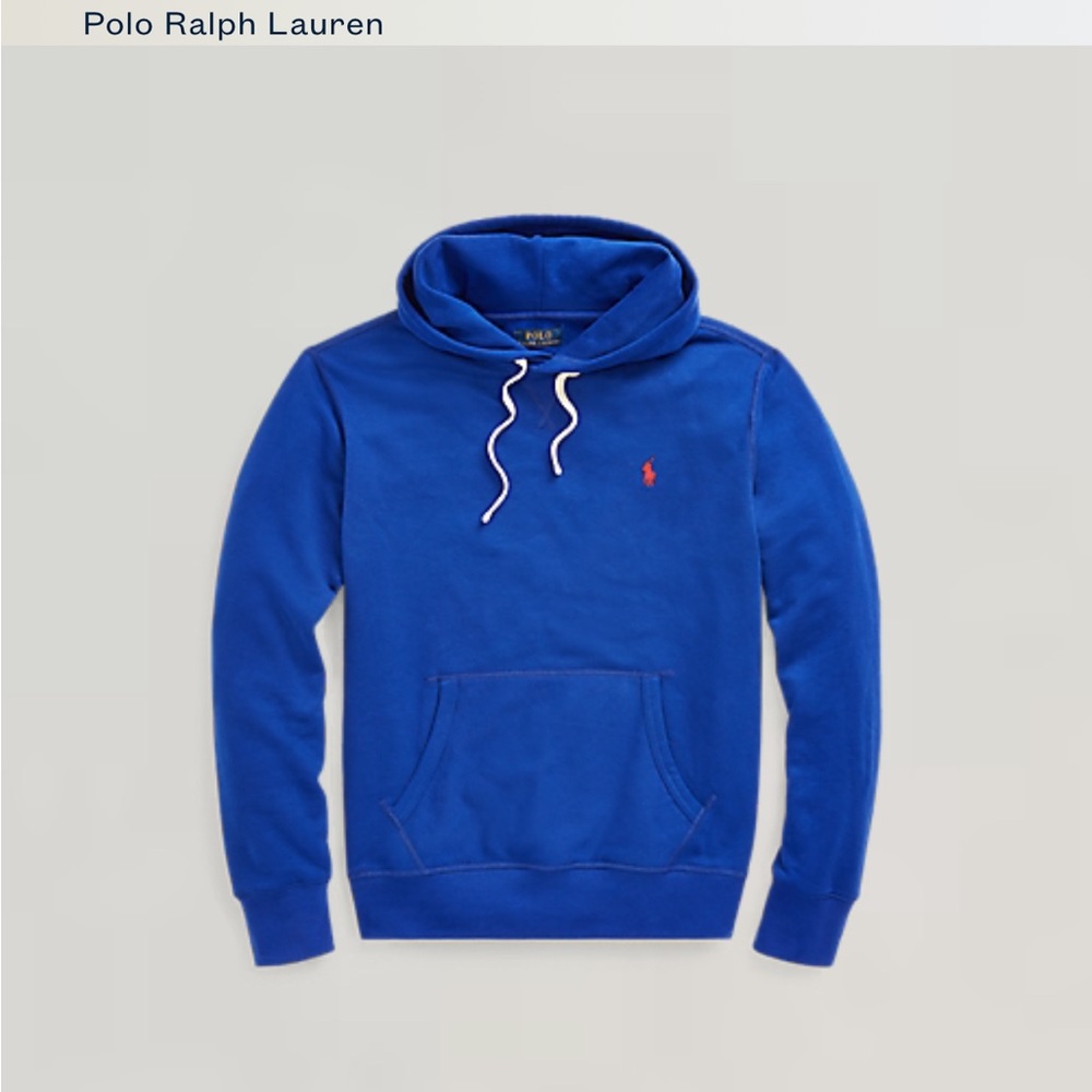 Ralph Lauren Polo Men’s Royal Blue Hooded Sweatshirt with Red Pony